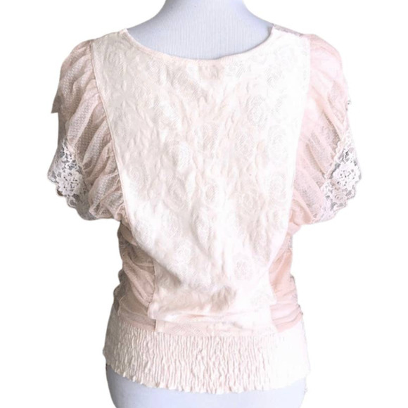 FREE PEOPLE GORGEOUS CREAM LACE TOP SIZE SMALL PETITE - Picture 2 of 4